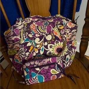 Vera Bradley Purple Floral Shoulder Bag Set